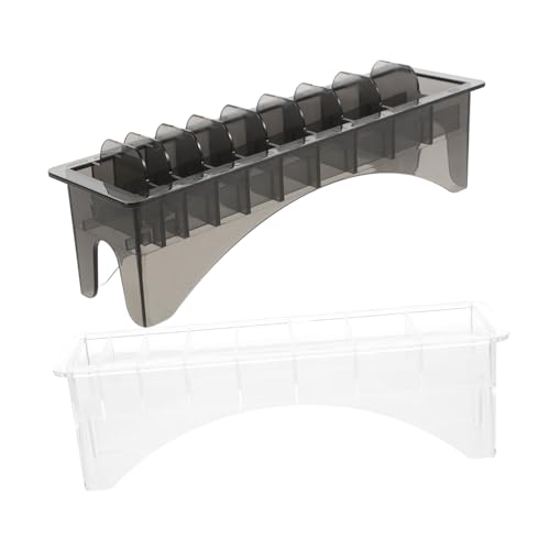NOLITOY 2 Stück Teiliges Haarschneidewerkzeug Organizer mit Fächern Robuster Schwarzer Kunststoff Aufbewahrungsbox für Friseurbedarf Clip Guard und Kammhalter Professioneller von NOLITOY