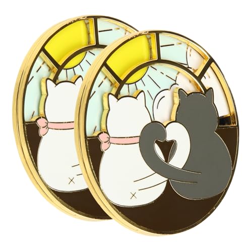 NOLITOY 2 Stück Teiliges Katzenbroschen Drehbare Tier anstecknadeln Modische Accessoires für Frauen Teens für Kleidung Rucksäcke Jacken und Taschen von NOLITOY