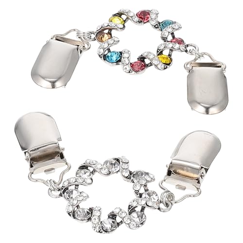 NOLITOY 2 Stück Teiliges Modische Strass Broschen Schalclip mit Perlen Langlebige Cardigan Kragen Clips für Damen Schmuck Dekoration für Schals Pullover und Strickjacken von NOLITOY