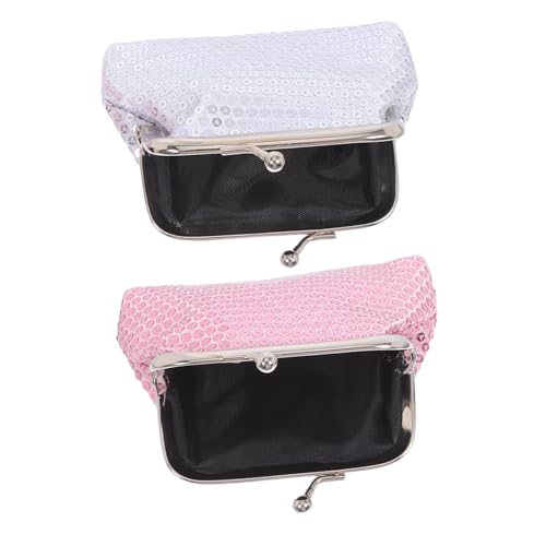 NOLITOY 2 Stück Teiliges Pailletten Kleingeldtäschchen für Mini Geldbörsen mit Glitzerndem Sequin-Design Leicht zu Öffnen für Kleinkinder und Aufbewahrung von Münzen und Kleinen von NOLITOY