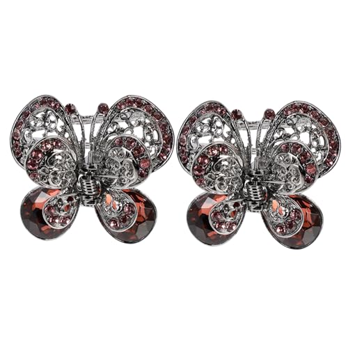 NOLITOY 2 Stück Teiliges Schmetterling mit Funkelnden Strasssteinen Dekorativer Haarclip für Damen Leichtes Design Glatte Oberfläche für Party und Alltag NOLITOY 2 Stück Teiliges Schmetterling mit Funkelnden Strasssteinen Dekorativer Haarclip für Damen Leichtes Design Glatte Oberfläche für Party und Alltag von NOLITOY
