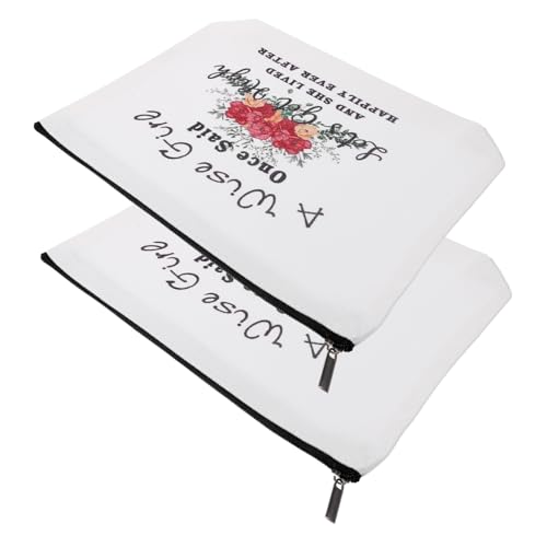 NOLITOY 2 Stück Teiliges Segeltuch Kosmetiktasche mit Reißverschluss Bedruckt Multifunktional als Münzbeutel Schminktasche und Stifteetui Kompakt Tragbar für Damen und Mädchen von NOLITOY