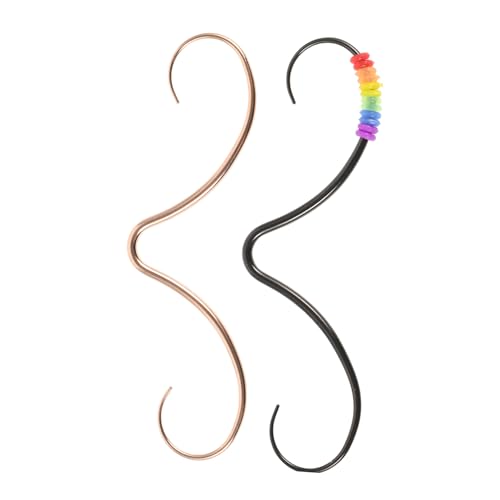 NOLITOY 2 Stück Teiliges Septum ring Edelstahl in Roségold und Komfortables Nasenpiercing Schmuck für Frauen Vielseitig Tragbar als Schnurrbart Körperschmuck von NOLITOY