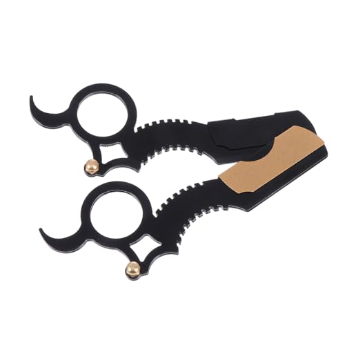 NOLITOY 2 Stück Teiliges Vintage Rasiermesser aus Edelstahl Manuelle Bart Rasierer für Herren Langlebig und Robust Geeignet für Heim Friseursalon Praktische und Einfache Handhabung von NOLITOY