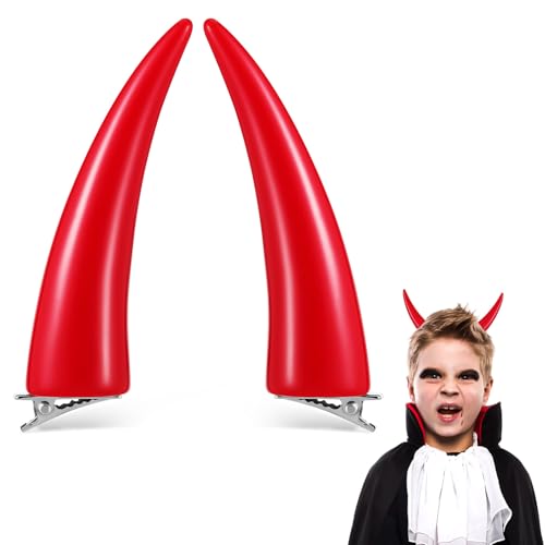 NOLITOY 2stücke Dämonen Hörner Haarspangen Rot Cosplay Clips Für Halloween-party Auffällige Haaraccessoires Für Kostüme Und Bühnenauftritte Robustes Design von NOLITOY