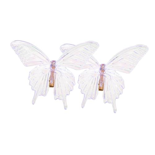 NOLITOY 2 Stück Transparente Große Schmetterling Haarspangen Süße Haarklammern für Mädchen Stabile Haarklammern für Verschiedene Frisuren Dekorative Haarclips für Alltag und Fest von NOLITOY