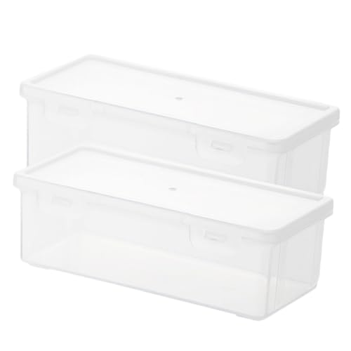 NOLITOY 2 Stück Transparente Robuste Stiftebox mit Deckel Großer Kapazität Leicht und Wiederverwendbar Praktischer Aufbewahrungsbehälter für Schüler für Bleistifte Marker und Malstifte von NOLITOY