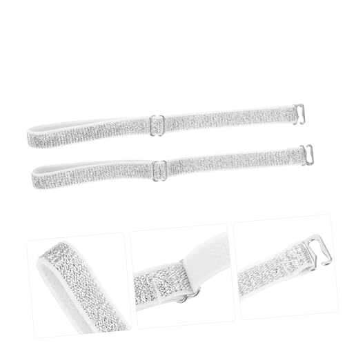 NOLITOY 2 Stück Verstellbare Elastische High Heels Schuhriemen Breit Transparent Weiß Unsichtbare Fersenfixierung Rutschfeste Ersatzriemen für Damen Pumps Praktische High Heel Accessoires von NOLITOY