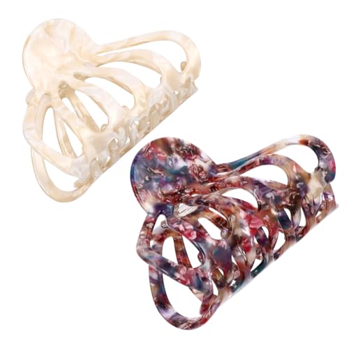NOLITOY 2 Stück Vintage Haarklammern aus Acetat mit Geometrischem Hohl design Große Haarkralle für Dickes und Dünnes Haar Rutschfeste Styling Clips für Damen und Mädchen Modischer von NOLITOY