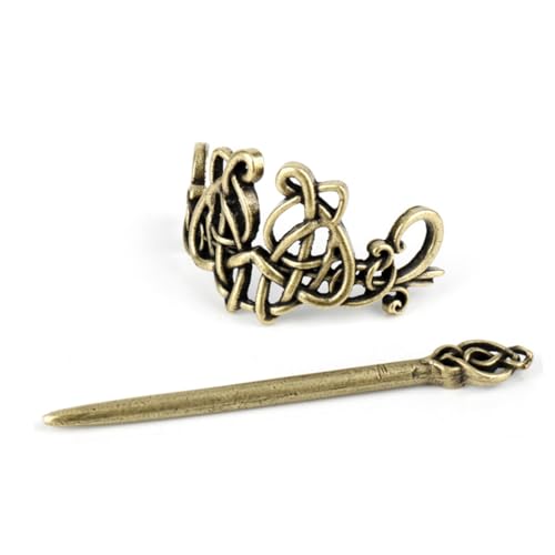 NOLITOY 2 Stück Vintage Haarnadeln Haarschmuck Damen Bronze Metall Haarstab Stilvolle Haarklammern für Zöpfe und Alltag Party Cosplay von NOLITOY