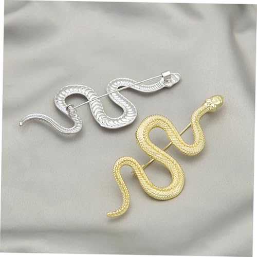 NOLITOY 2 Stück Vintage Schlangen Broschen Anstecknadeln in Gold und Silber Schmuckpins für Jacken Taschen Blusen Stilvolle Unisex Accessoires von NOLITOY