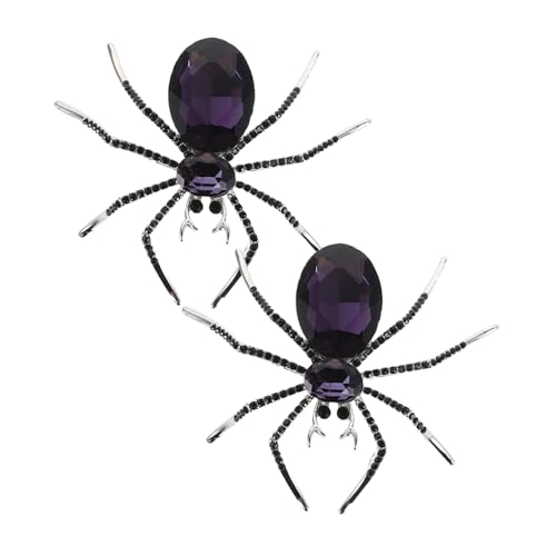 NOLITOY 2 Stück Vintage Spinnen Brosche mit Strasssteinen Halloween Schmuck Anstecknadel für Anzug Mantel Bling Dekoration für Hut Tasche Kleidungsaccessoires von NOLITOY