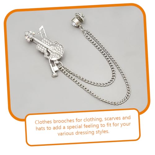 NOLITOY 2 Stück Violin Brosche aus Langlebiger Legierung Modische Anstecknadel für Kleidung und Rucksack Ästhetischer Schmuck in Gold und Silber Geschenkidee für Besondere Anlässe von NOLITOY