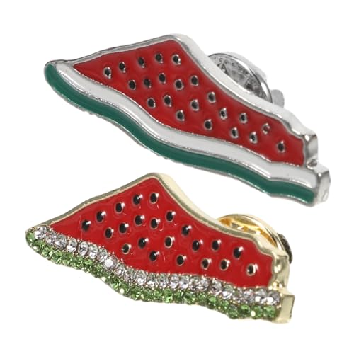 NOLITOY 2stücke Teilige Emaille-pin Mit Wassermelonen-design Obstförmiges Steckabzeichen Revers Damen Niedliche Emaille-accessoires Für Taschen Und Hüte Sommer-abzeichen Für Kragen von NOLITOY