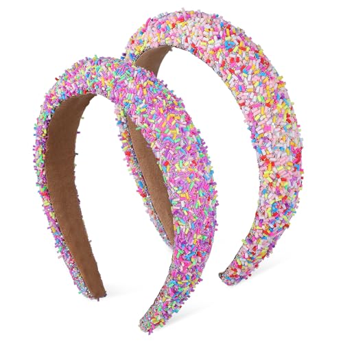 NOLITOY 2 Stück Weiches Gepolstertes Stirnband Haarschmuck accessoires aus Schwammstoff für Frauen und Mädchen Bequeme Druckfreie Haarbänder Vielseitig für Spa Party und Alltag von NOLITOY