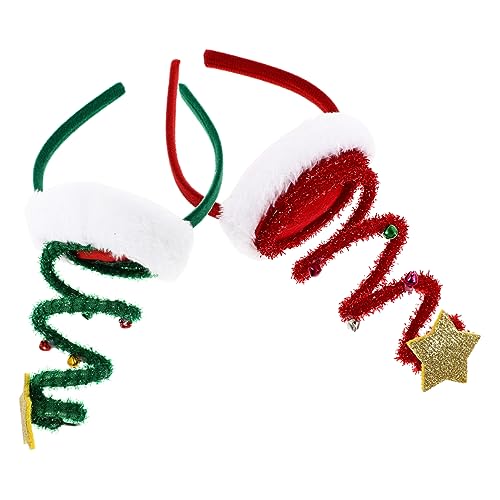 NOLITOY 2 Stück Weihnachts-Frühlings-Stirnband Haar-Accessoires Stirnbänder Haar-Accessoires Weihnachtsfotos Stand-Merry-Christmas-Stirnband Weihnachts-Stirnband Damen-Kopfschmuck von NOLITOY