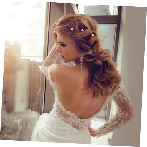 NOLITOY 20 Stück Spiral Haarnadeln mit Perlen Braut Hochzeit Haarspangen Gedrehte Haarklammern für Zöpfe Braids Hair Screw Clips für Damen Klassischer Haarschmuck von NOLITOY