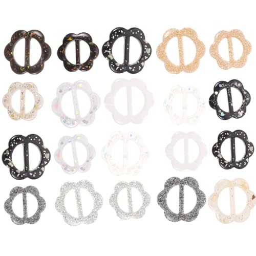 NOLITOY 20 Stück Teiliges Resin schalring Shirt klammern für Damen Dekorative Taillenschnallen in Zwei Vielseitig Einsetzbar für Schals und Blusen Stilvolle Kleidungsklammern von NOLITOY
