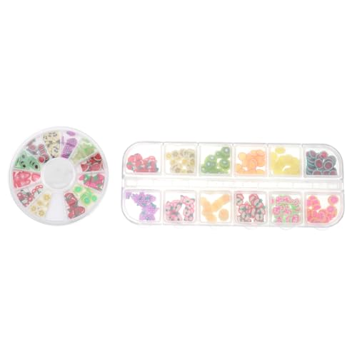 NOLITOY 24 Boxen Softton Obst Nagelkunst Dekoration Sorten Fruchtscheiben Nail Art DIY Nagel Sticker für Professionelle Maniküre und Zuhause Lebendige Designs in Bunten Farben von NOLITOY
