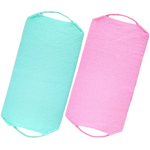 NOLITOY 2St Badetuch mit Kordelzug Körperpeelingtuch Wunder löschbar exfoliating towel Exfoliating-Handtuch Peeling-Rückenhandtuch zum Duschen Scheuertuch für den Körper 20% Bambusfaser von NOLITOY
