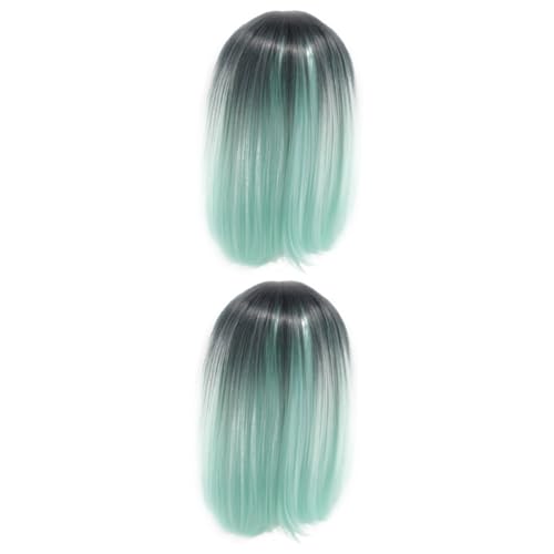 NOLITOY 2St Cosplay-Bob-Perücken perücken für halloween synthetic wig cosplay wig cosplay perücke Lace Front Perücke Synthetische Haarperücke Bob-Haar mit Farbverlauf Frauen Bob Perücke von NOLITOY
