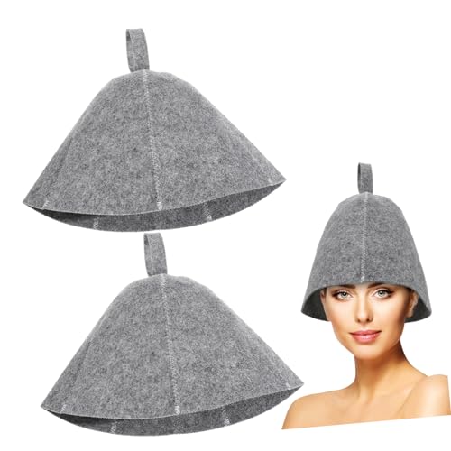 NOLITOY 2 Stücke Grau Wolle Sauna Hut Filz Sauna Zubehör Waschbar Zimmer Hut NOLITOY 2 Stücke Grau Wolle Sauna Hut Filz Sauna Zubehör Waschbar Zimmer Hut von NOLITOY