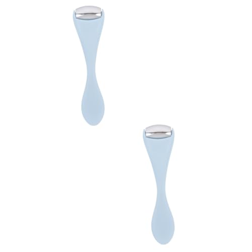 NOLITOY 2St Eiswalze massieren Augencremes massagegurt facial massager Mini-Massagegerät Augencreme-Massagerolle Augencreme-Werkzeug Augencreme-Löffel-Massagegerät Rostfreier Stahl Blue von NOLITOY