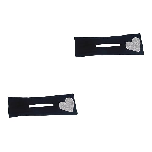 NOLITOY 2St Haartrockner Haargummis für Mädchen französische haarnadel Haarschmuck haar spangen haare werkzeug Haarknotenhersteller für Frauen Herz-Haarknoten-Former Stoff Black von NOLITOY