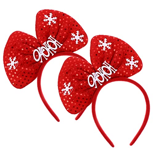 NOLITOY 2St Weihnachtliches Stirnband mit breiter Krempe kinder haarreif tierohren haarreif kinder Weihnachtshaarband weihnachtlicher Bowknot-Haarreifen bandana stirnband haarschmuck von NOLITOY