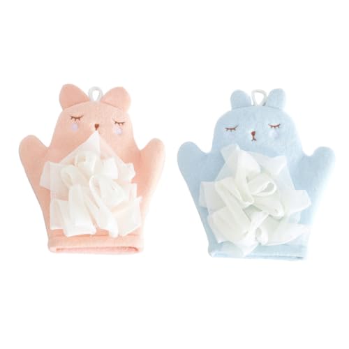 NOLITOY 2St Wendbare Badehandschuhe Badehandtücher Badehandschuhe für Kinder Babyhandschuhe kinderzimmer zubehör badehandtuch kinder Bad Reinigungsmittel Blasenmacher Polyester Baumwolle von NOLITOY