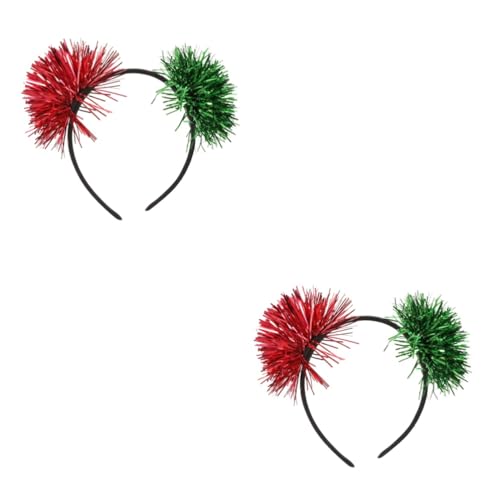 NOLITOY 2St helles Seidenkugel-Stirnband hungriges Raupenstirnband Hörner Regenbogen-Bandana kinder stirnband stirnbänder kinder haarschmuck Pompon-Kopfschmuck Lametta-Haarband Metall rot von NOLITOY
