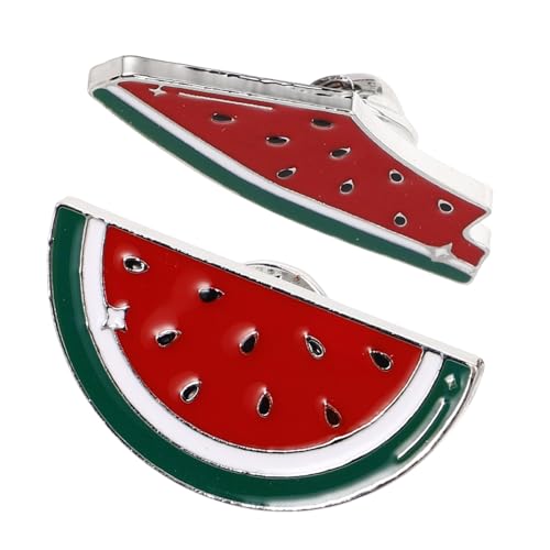 NOLITOY 2Stücke Cartoon Wassermelonen Brosche Süßes Kleidungsaccessoire für Damen Herren für Pullover Schals Besondere Anlässe Attraktives Design von NOLITOY