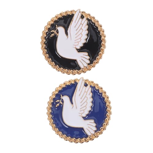 NOLITOY 2stücke Friedenstauben-anstecknadel Aus Emaille Broschennadeln Für Damen Dekorative Reversnadeln Für Jacken Taschen Und Outfits von NOLITOY