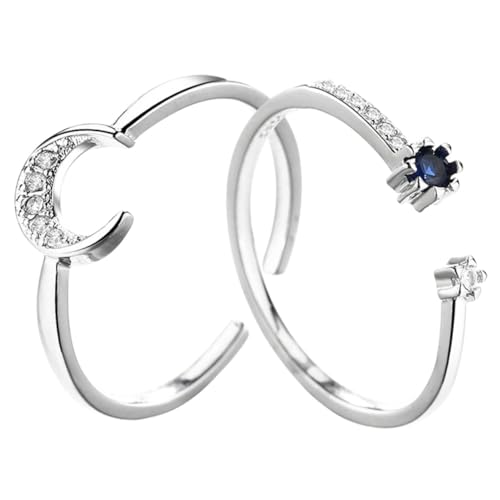 NOLITOY 2stücke Offener Ring Für Damen Verstellbarer Ring Ringe Verstellbar Für Damen Geschenke Für Frauen Valentinstag Muttertag Geschenkidee von NOLITOY