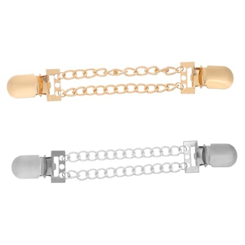 NOLITOY 2Stücke Pullover Clips für Damen Ketten Schalverschluss Clip für Strickjacken Dekorative Brosche für Kleidung Design von NOLITOY