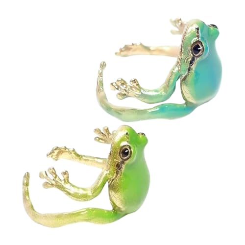 NOLITOY 2stücke Skurrile Offene Froschringe Für Frauen Verstellbares Tierschmuckset Passende Ringe Für Lustige Accessoires von NOLITOY