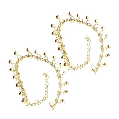 NOLITOY 2 Stück Verstellbare Glocken Fußkettchen für Frauen Strand Fußschmuck mit Zarten Glöckchen Sommer Style Dekorativ für Verschiedene Anlässe von NOLITOY