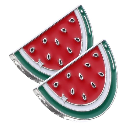 NOLITOY 2Stücke Wassermelonen Brosche Kreative Anstecknadel im Fruchtdesign Witzige Etikettennadel für Hemd Pullover Schal für Frauen Freunde von NOLITOY