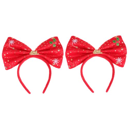 NOLITOY 2er Set Weihnachts Haarschmuck Haarreifen Mit Kleinen Sternen Muster Rotes Stirnband Für ädchen Festliche Kopfbedeckung Für Weihnachten Und Feste von NOLITOY