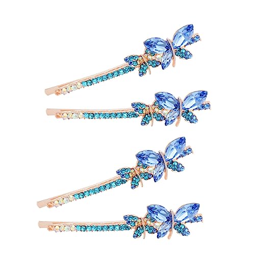 NOLITOY 2paare Haarspangen Mit Strass Für Damen Schmetterlings-design Haarschmuck Für Hochzeit Und Party Leicht Und Robust Als Für Mädchen Und Frauen von NOLITOY