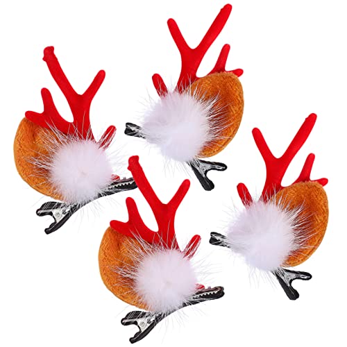 NOLITOY 2paare Weihnachts- Geweih Haarklammern Mit Plüschbällen Furry Haarpins Für Mädchen Und Festliche Haaraccessoires Für Weihnachtsfeier von NOLITOY
