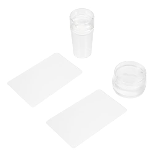 NOLITOY 2satz Transparentes Silikon-nagelstempel Scraper Teiliges Maniküre Nail Art Inklusive Kurzer Stempel Und Zylindrischem Stempel Für Und Nagelsalons von NOLITOY