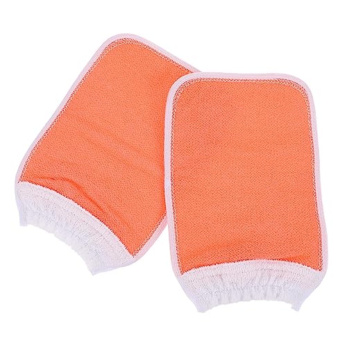 NOLITOY 2st Badehandschuhe Handschuh Zum Entfernen Abgestorbener Hautzellen Schrubben Peeling-gesichtspeeling Spa-handtücher Für Den Körper Sprühen Spülbar Wischt Pflanzenfasern Orange von NOLITOY