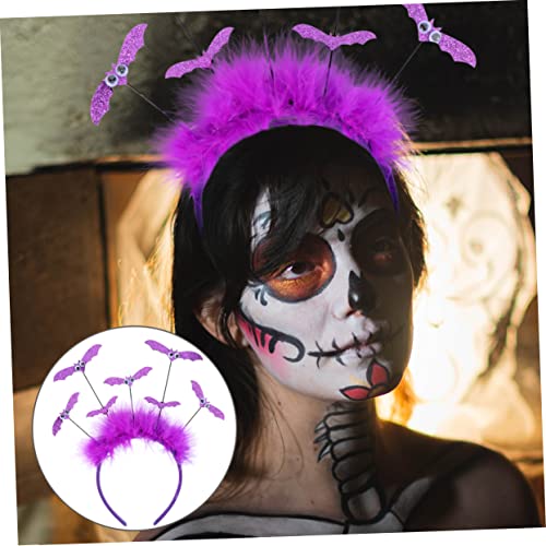 NOLITOY 2st Fledermaus Stirnband Haargummis Für Mädchen Halloween-party-kopfschmuck Halloween-festival-stirnband Halloween-tier-stirnband Halloween-haarreifen Kleinkind Schal Feder Stoff von NOLITOY