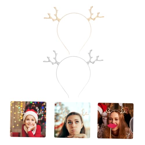 NOLITOY 2stücke Rentier Geweih Haarschmuck Für Weihnachten Handgefertigter Haarreifen Aus Metalllegierung Für Kostümpartys Und Festliche Anlässe Geeignet Für Erwachsene von NOLITOY