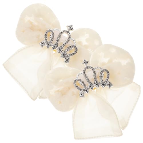 NOLITOY 2st Haarnadel Haarschmuck Für -mädchen Haarset Zubehör Krokodil Haarspangen Lockenwickler Haarspangen Zum Stylen Haarklammer Perückenclips Haarspangen Frauen Beige Kristall von NOLITOY