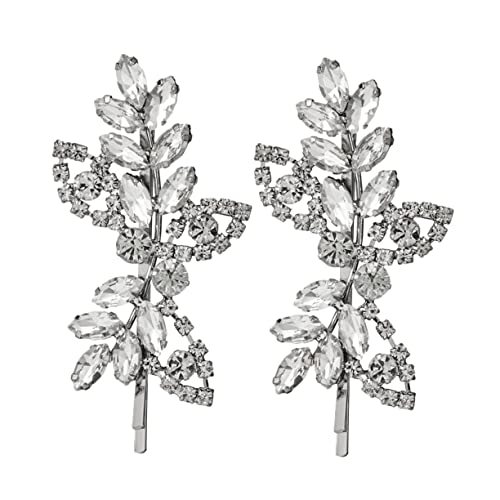 NOLITOY 2 Stück Strass Haar Clips Blatt Haarspangen Für Frauen Haarschmuck Zubehör Rutschfest Silber Für Hochzeiten Und Feiern NOLITOY 2 Stück Strass Haar Clips Blatt Haarspangen Für Frauen Haarschmuck Zubehör Rutschfest Silber Für Hochzeiten Und Feiern von NOLITOY
