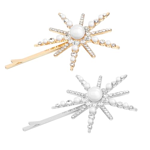 NOLITOY 2st Haarspangen Für Mädchen Braut- Zinke Stift Haarschmuck Quaste Perle Griff Goldene Haarspangen Haarnadeln Doppelt Klare Haargummis Kopfbedeckung Haarzubehör von NOLITOY