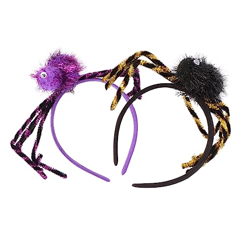 NOLITOY 2st Halloween Dekoration Performance Requisiten Spinnen Stirnband Urlaub Haarreifen Spinnenstirnbänder Für Erwachsene Haarspange Geschenk Kleidung Stoff (polypropylengarn) Fräulein von NOLITOY