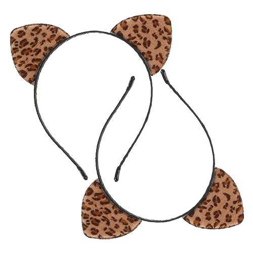 NOLITOY 2stücke Leoparden Katzenohr Haarband Party Stirnband Cosplay Kopfbedeckung Cartoon Dekorative Kopfband Für Freizeit Und Feiern von NOLITOY